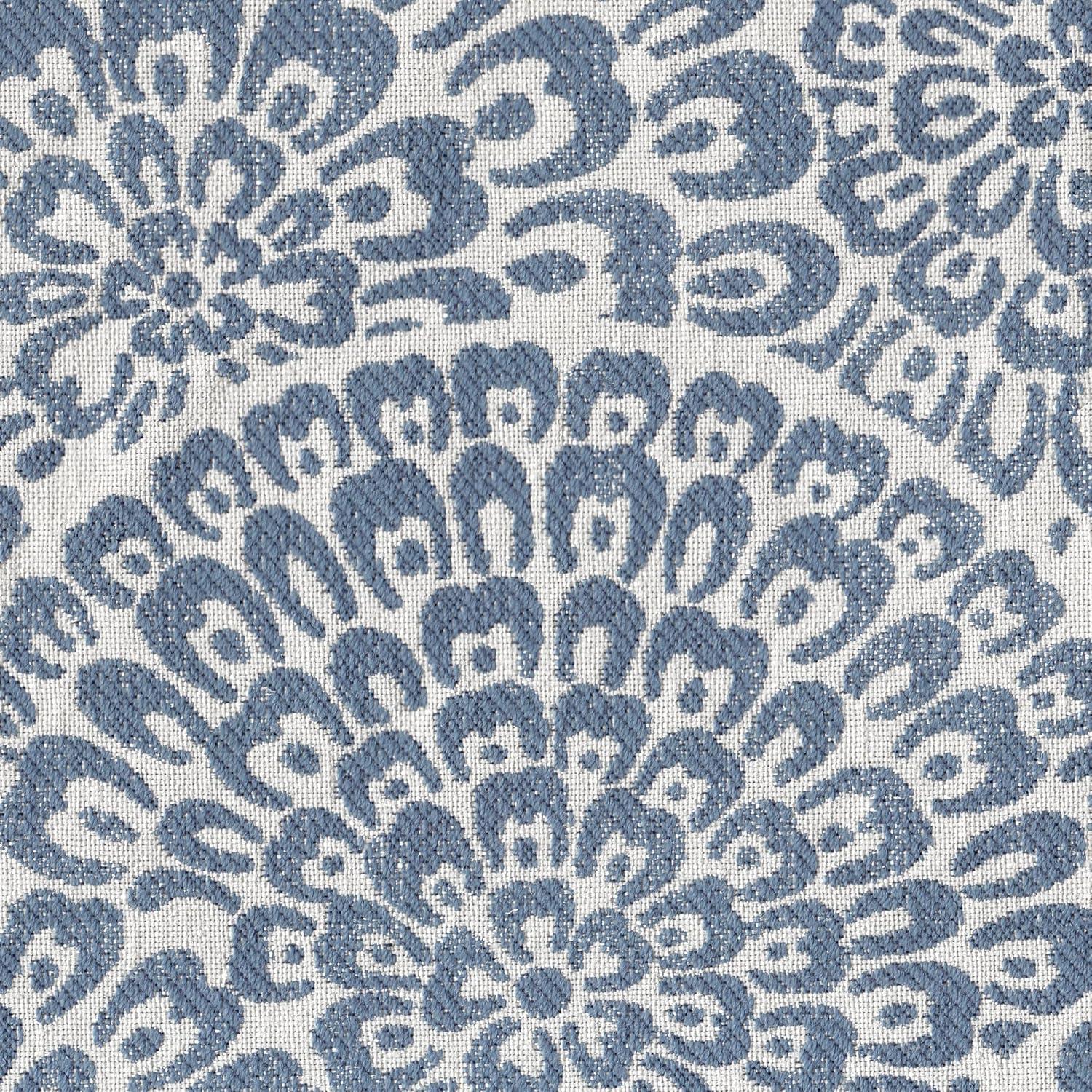 imageHomePop Small Square Storage Ottoman with LiftOff Top Blue Geometric Pattern Cotton Fabric Upholstered Accent Footrest Stool with Wood Legs for Living Room Bedroom EntrywayBlue and Cream Modern Floral