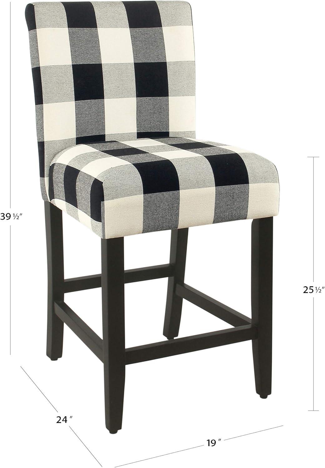 imageHomepop Home Decor Nailhead Trim Counter Height Bar Stools 24 Inch Bar Stools Decorative Home Furniture Flax TanBlack and Cream Geometric