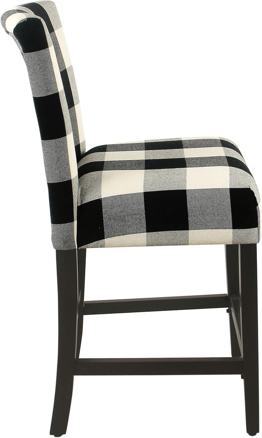 imageHomepop Home Decor Nailhead Trim Counter Height Bar Stools 24 Inch Bar Stools Decorative Home Furniture Flax TanBlack and Cream Geometric