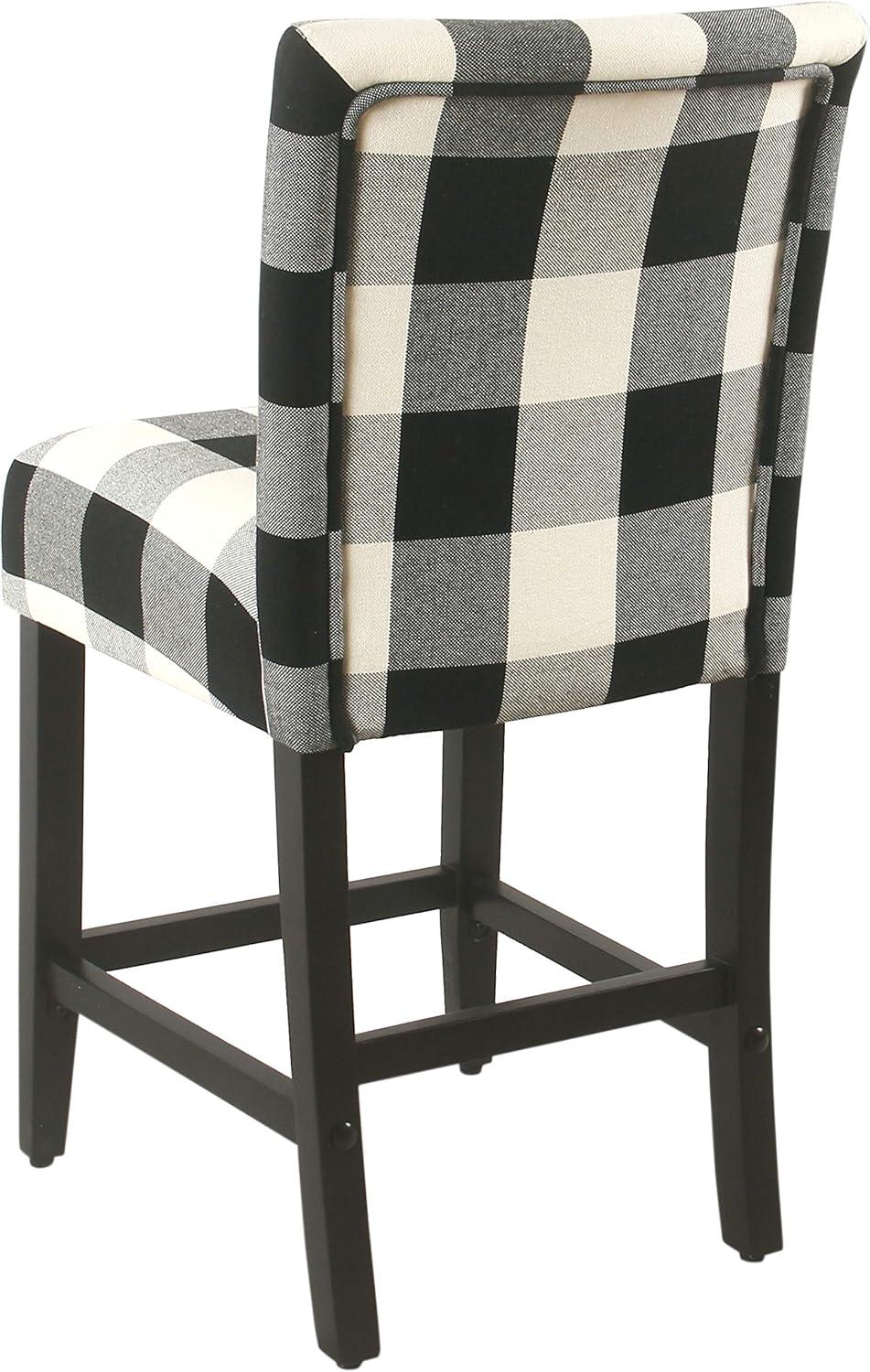 imageHomepop Home Decor Nailhead Trim Counter Height Bar Stools 24 Inch Bar Stools Decorative Home Furniture Flax TanBlack and Cream Geometric