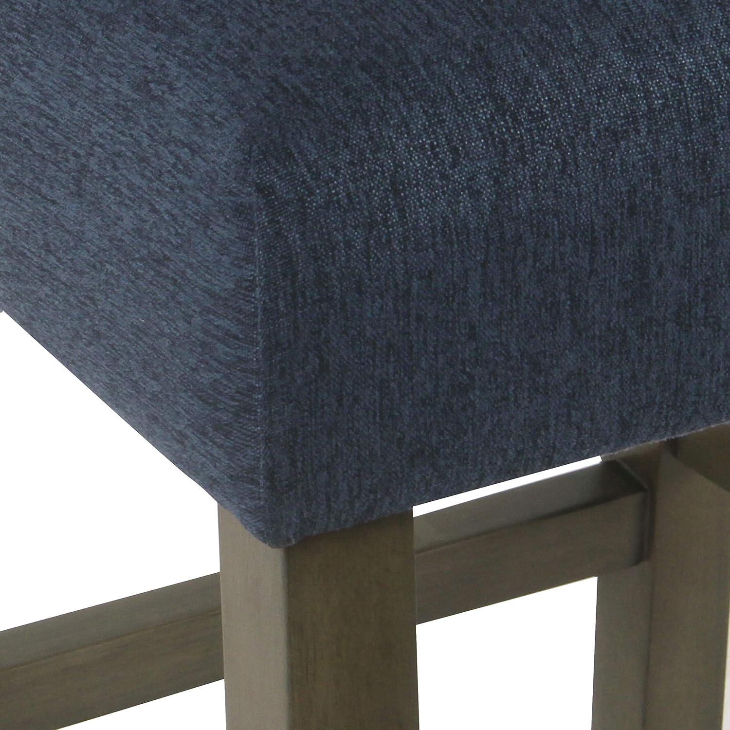 imageHomepop Home Decor Nailhead Trim Counter Height Bar Stools 24 Inch Bar Stools Decorative Home Furniture Flax TanBlue