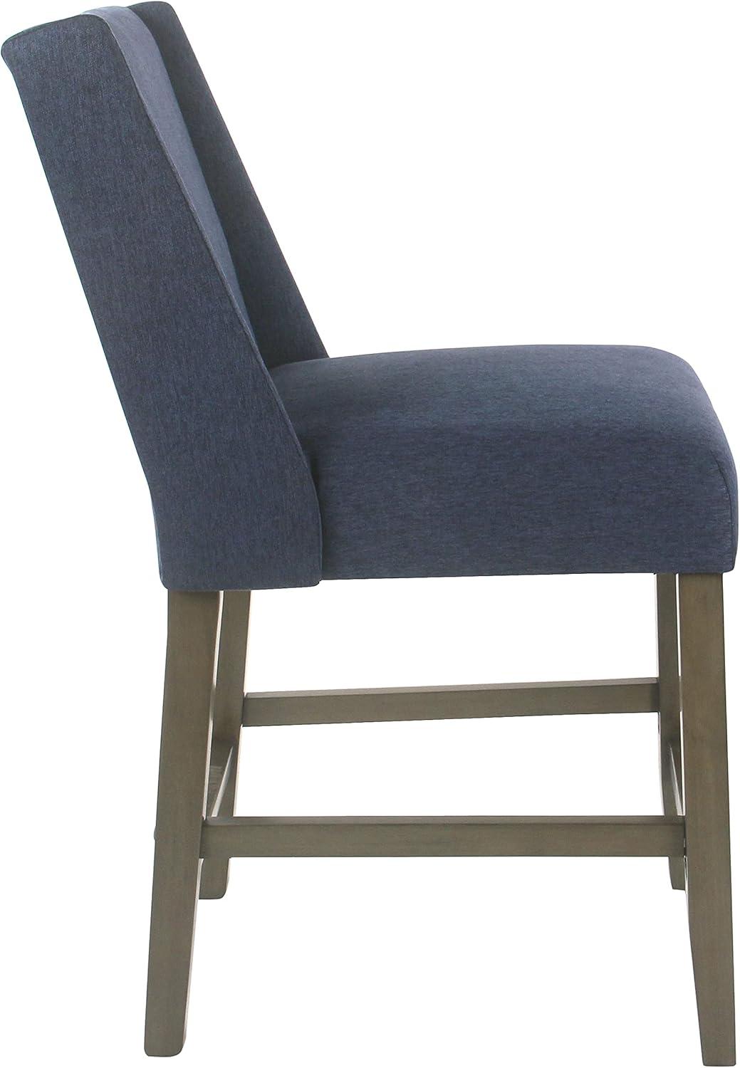 imageHomepop Home Decor Nailhead Trim Counter Height Bar Stools 24 Inch Bar Stools Decorative Home Furniture Flax TanBlue