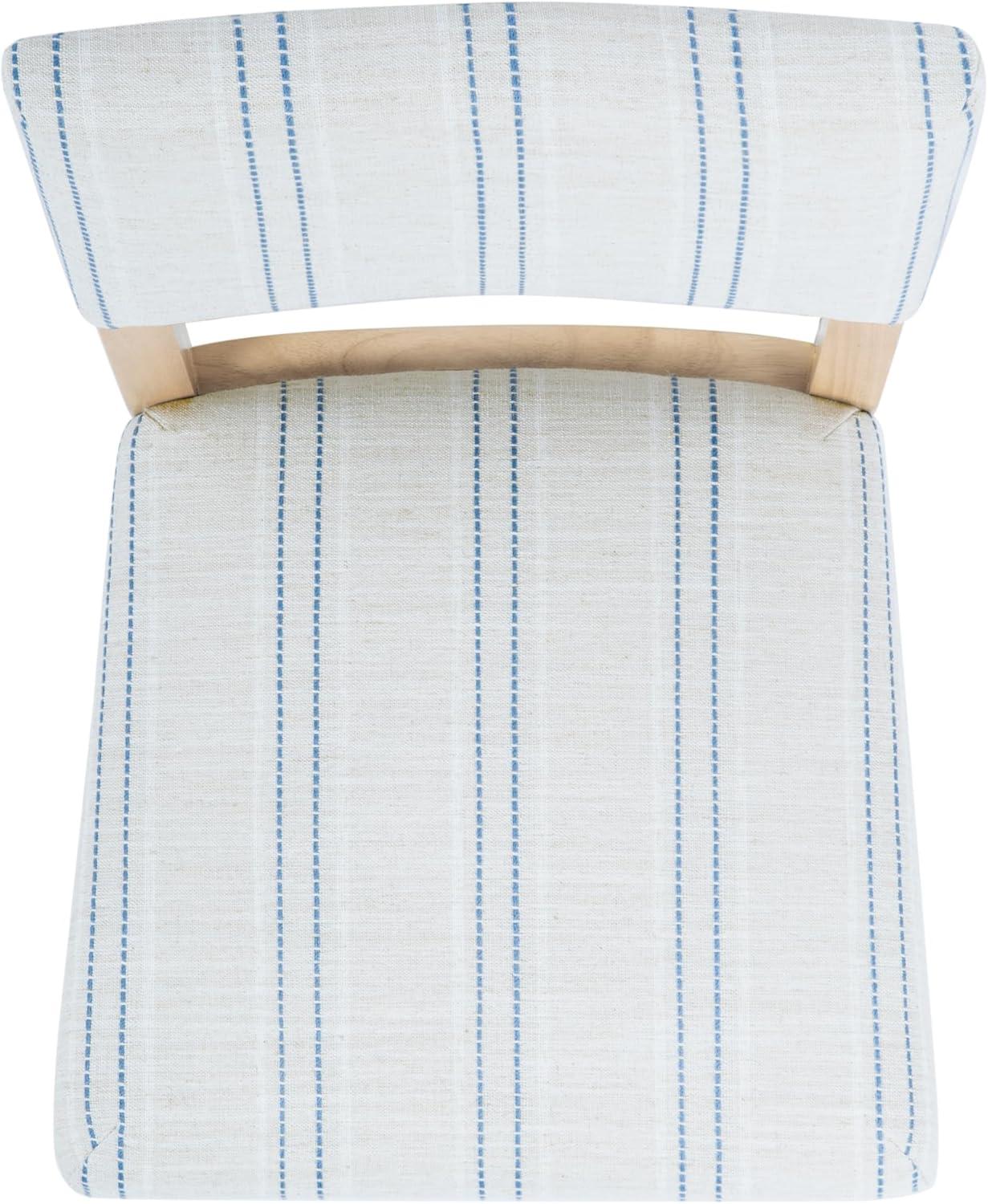 imageHomepop Home Decor Nailhead Trim Counter Height Bar Stools 24 Inch Bar Stools Decorative Home Furniture Flax TanBlue and White Stripesingle Pack