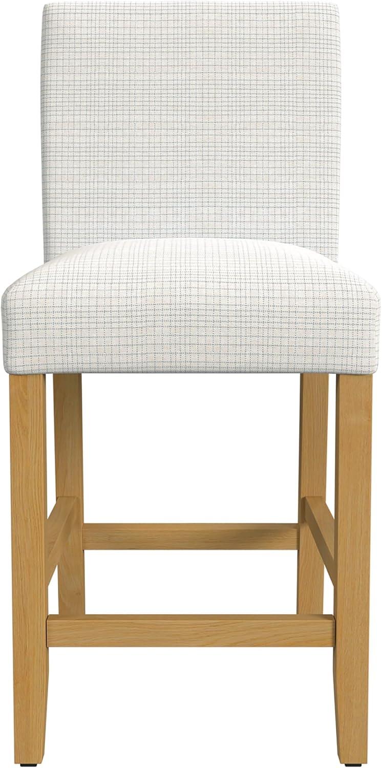imageHomepop Home Decor Nailhead Trim Counter Height Bar Stools 24 Inch Bar Stools Decorative Home Furniture Flax TanCream Grid Pattern