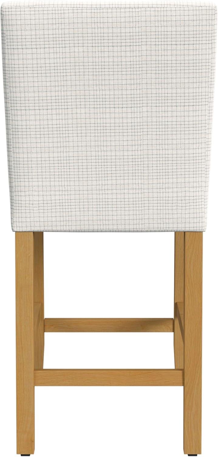 imageHomepop Home Decor Nailhead Trim Counter Height Bar Stools 24 Inch Bar Stools Decorative Home Furniture Flax TanCream Grid Pattern