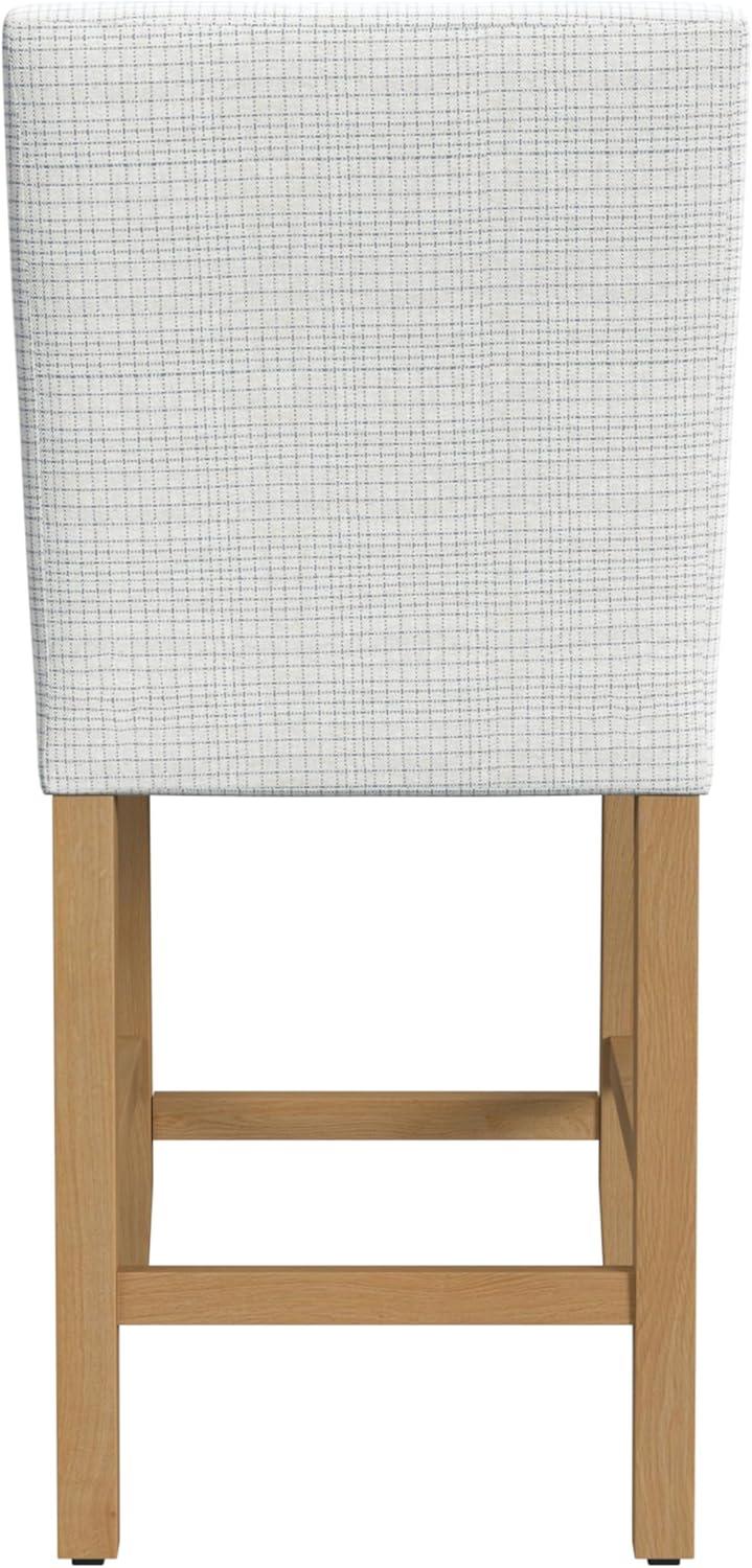 imageHomepop Home Decor Nailhead Trim Counter Height Bar Stools 24 Inch Bar Stools Decorative Home Furniture Flax TanCream Mini Grid Pattern