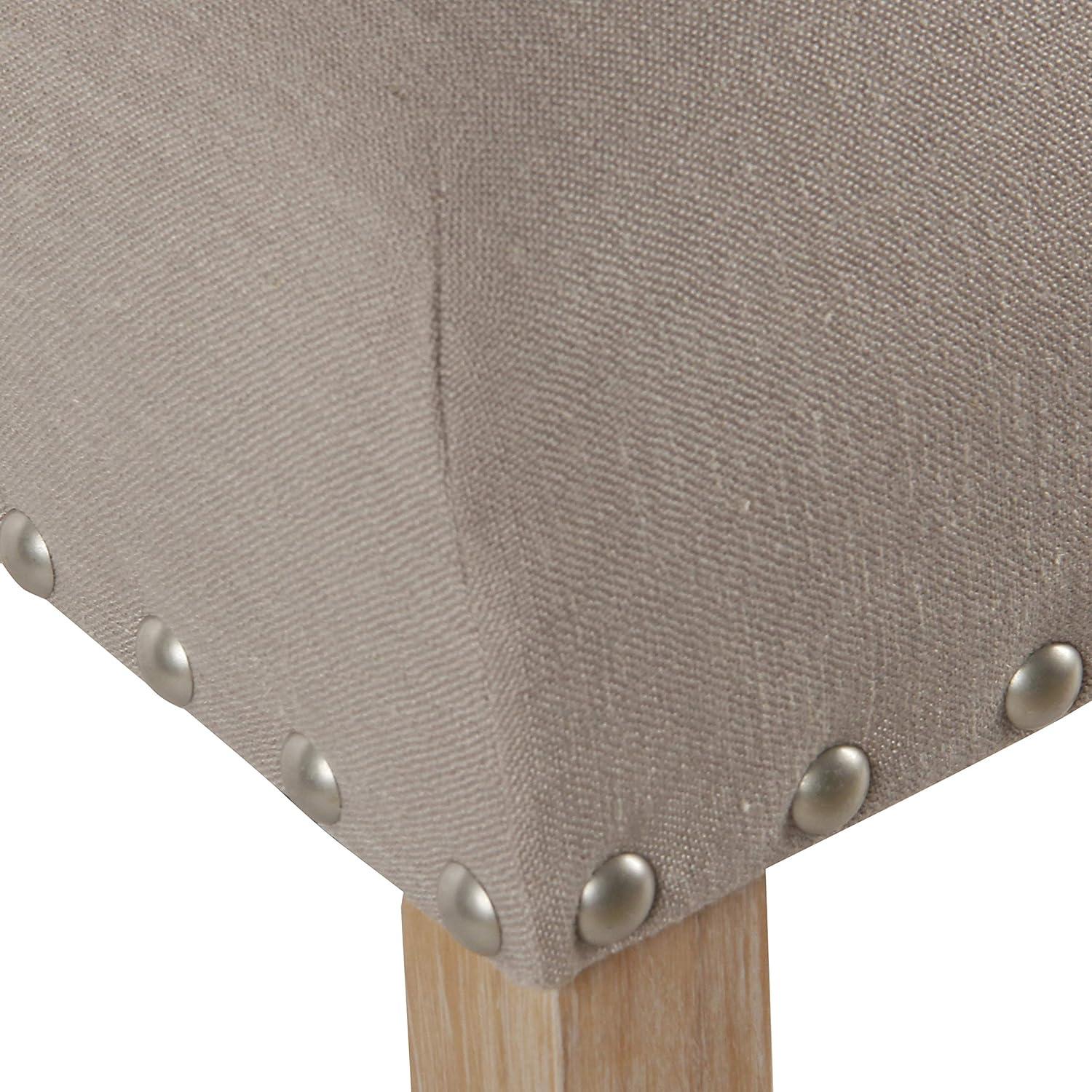 imageHomepop Home Decor Nailhead Trim Counter Height Bar Stools 24 Inch Bar Stools Decorative Home Furniture Flax TanLight Gray