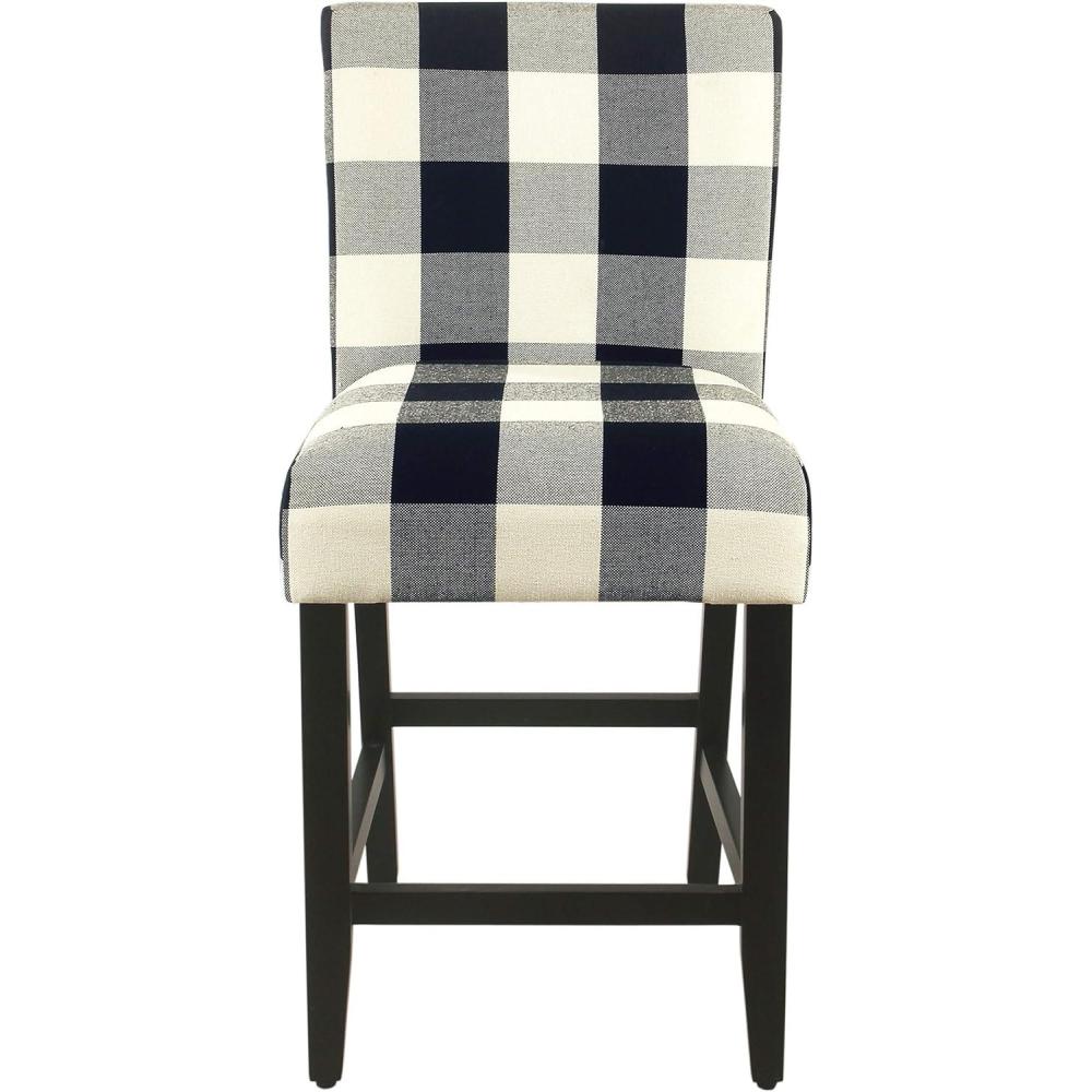 imageHomepop Home Decor Nailhead Trim Counter Height Bar Stools 24 Inch Bar Stools Decorative Home Furniture Flax TanBlack and Cream Geometric