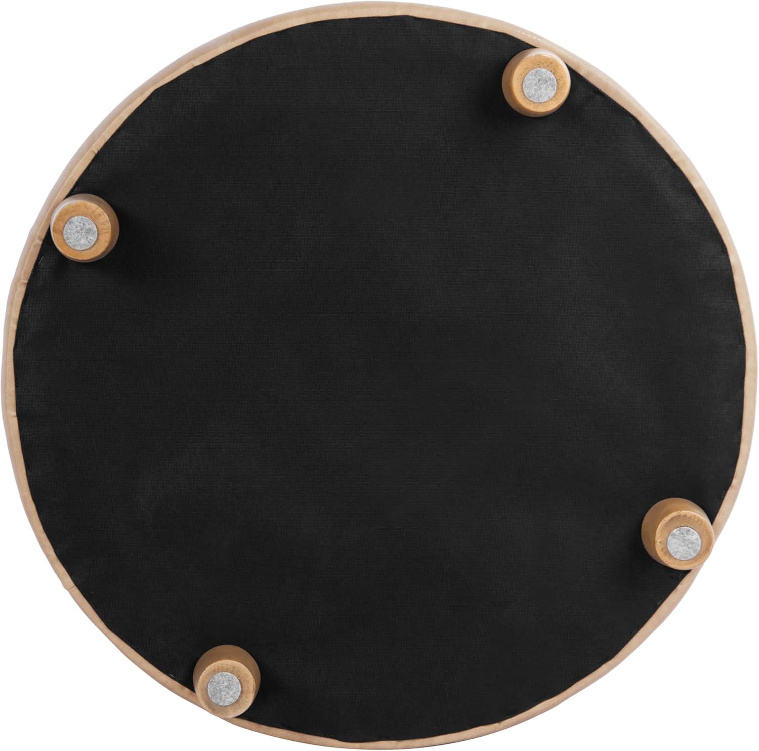 imageHomePop Home Decor Button Round Storage Ottoman Ottoman with Storage for Living Room amp Bedroom Light Camel Faux LeatherLight Camel Faux Leather