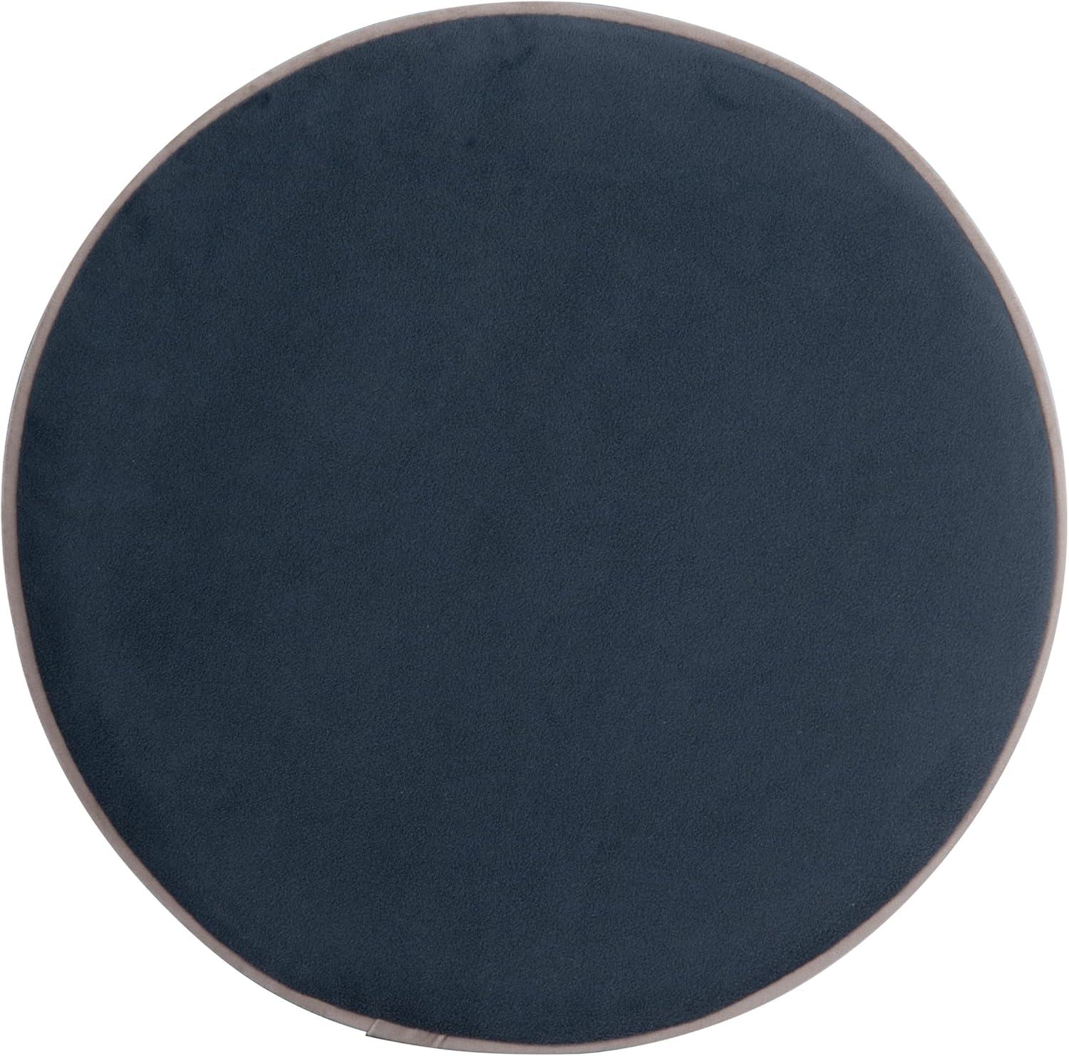imageSpatial Order Velvet Storage Ottoman with LiftOff Lid 18 Round Upholstered Footrest Tan Velvet Modern Accent Stool with Hidden Storage for Living Room amp BedroomBlue Velvet