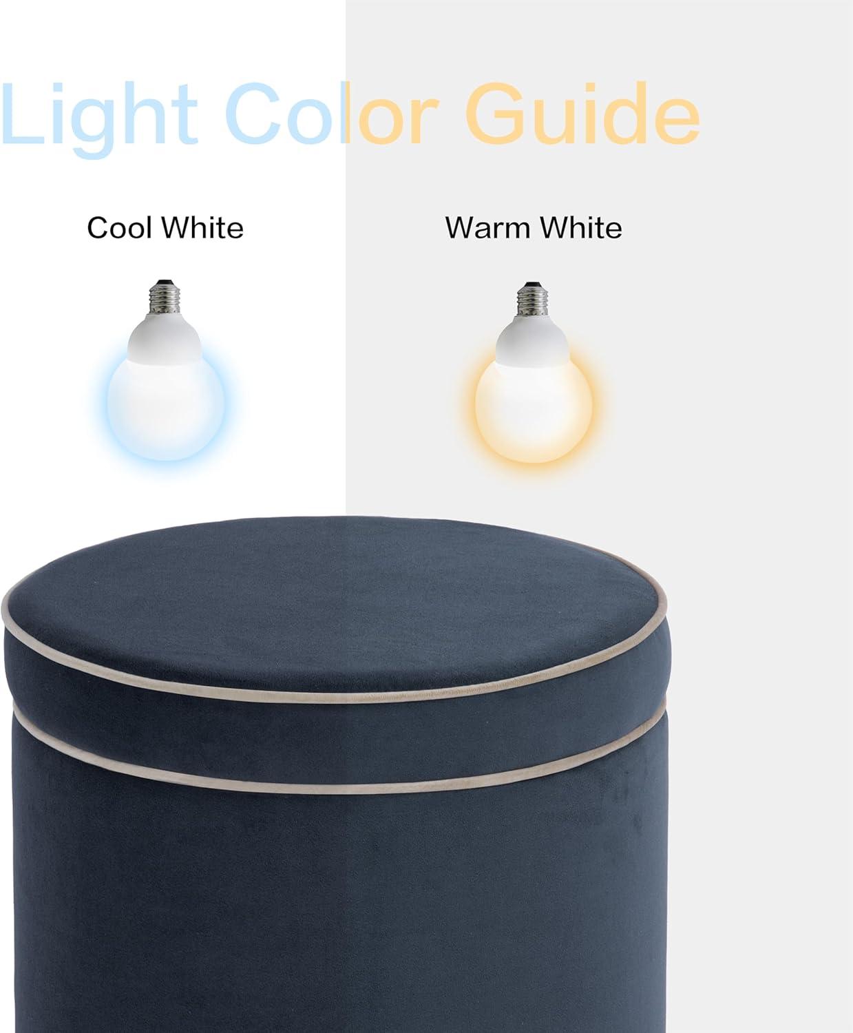 imageSpatial Order Velvet Storage Ottoman with LiftOff Lid 18 Round Upholstered Footrest Tan Velvet Modern Accent Stool with Hidden Storage for Living Room amp BedroomBlue Velvet