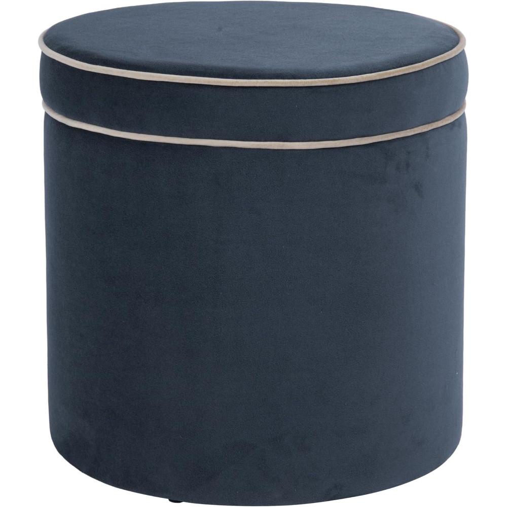 imageSpatial Order Velvet Storage Ottoman with LiftOff Lid  18 Round Upholstered Footrest Tan Velvet Modern Accent Stool with Hidden Storage for Living Room amp BedroomBlue Velvet
