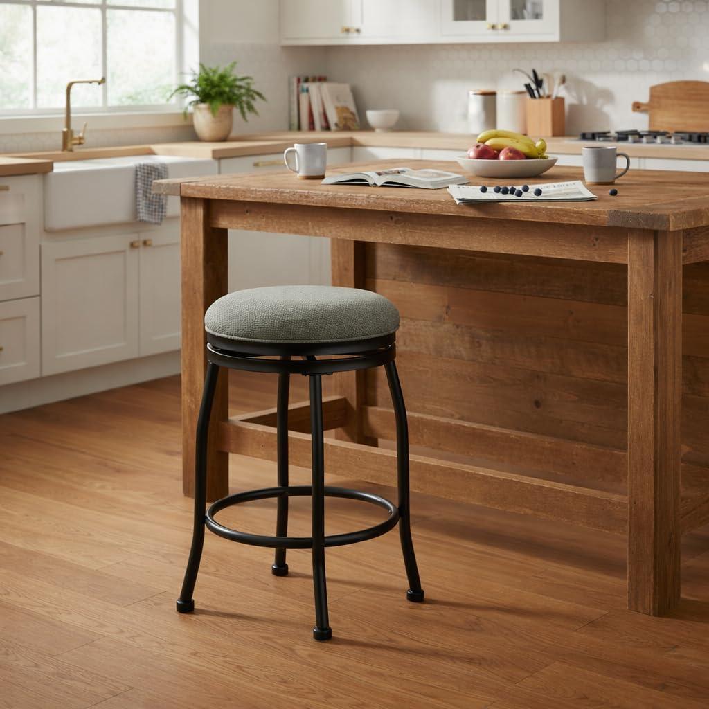 imageHomepop Home Decor Metal Counter Height Bar Stools 24 Bar Stools With Back Decorative Home Furniture TanCharcoal