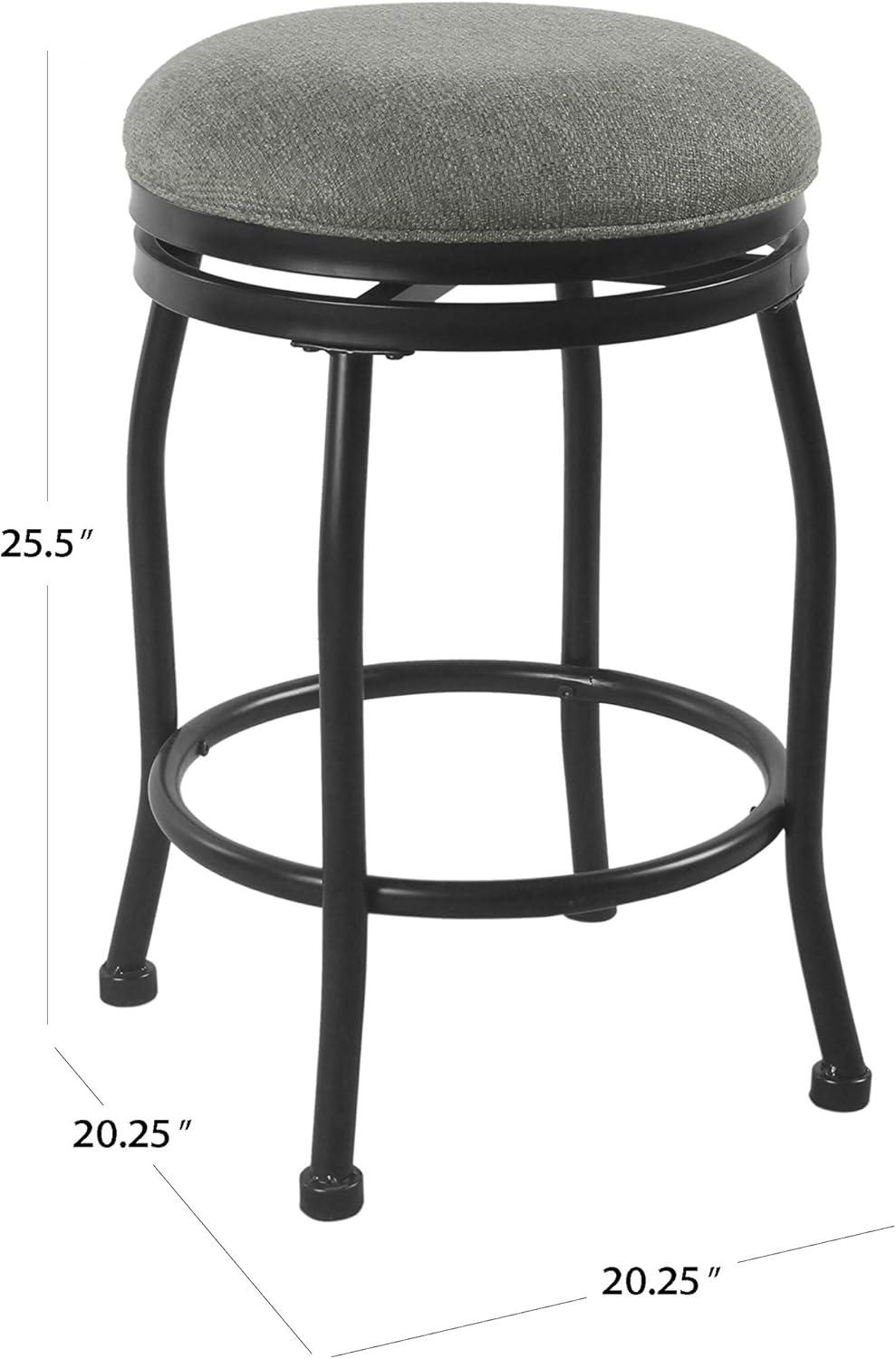 imageHomepop Home Decor Metal Counter Height Bar Stools 24 Bar Stools With Back Decorative Home Furniture TanCharcoal