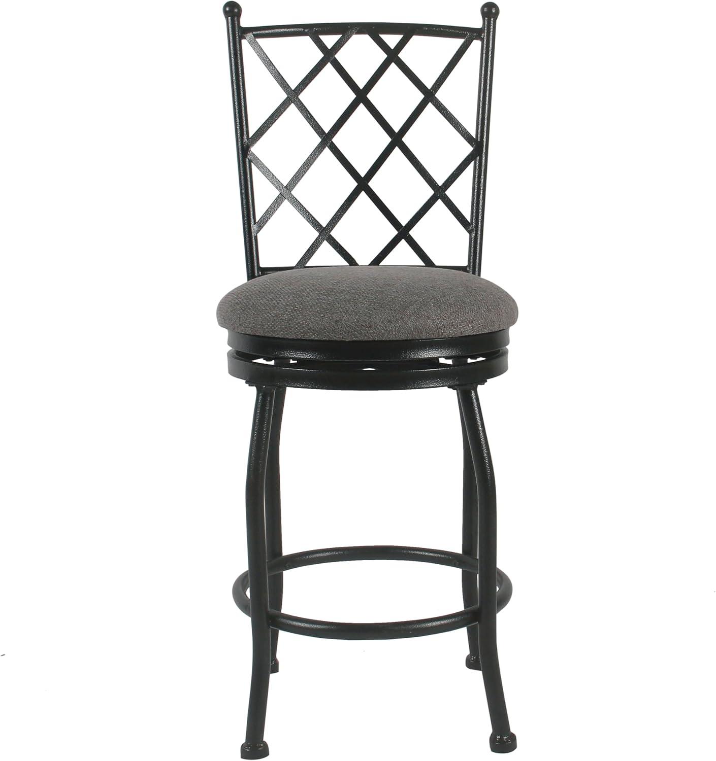 imageHomepop Home Decor Metal Counter Height Bar Stools 24 Bar Stools With Back Decorative Home Furniture TanGray Woven