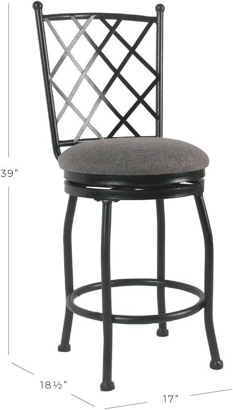 imageHomepop Home Decor Metal Counter Height Bar Stools 24 Bar Stools With Back Decorative Home Furniture TanGray Woven