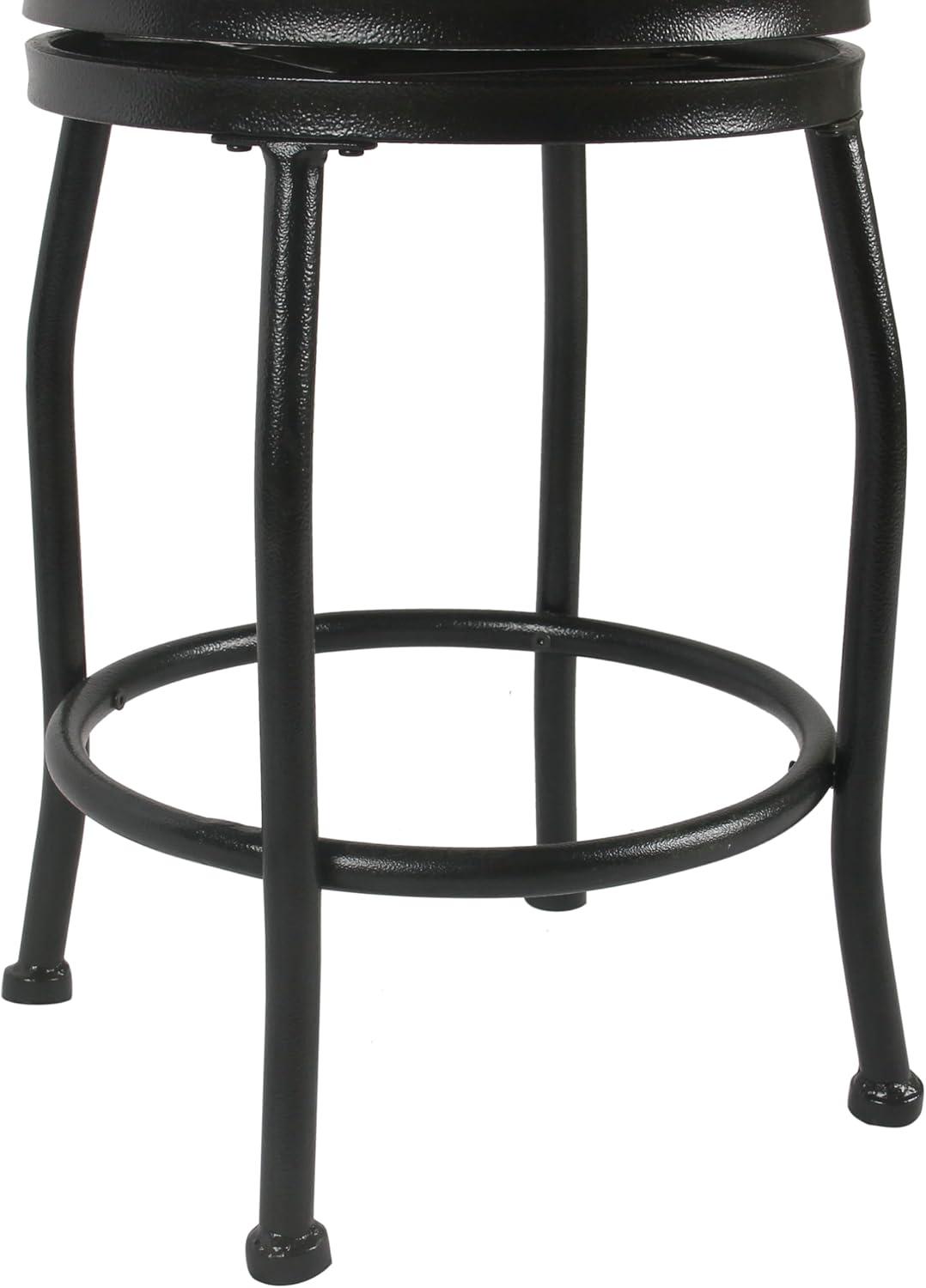 imageHomepop Home Decor Metal Counter Height Bar Stools 24 Bar Stools With Back Decorative Home Furniture TanGray Woven