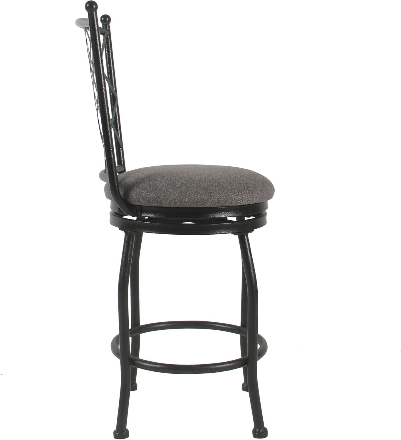 imageHomepop Home Decor Metal Counter Height Bar Stools 24 Bar Stools With Back Decorative Home Furniture TanGray Woven