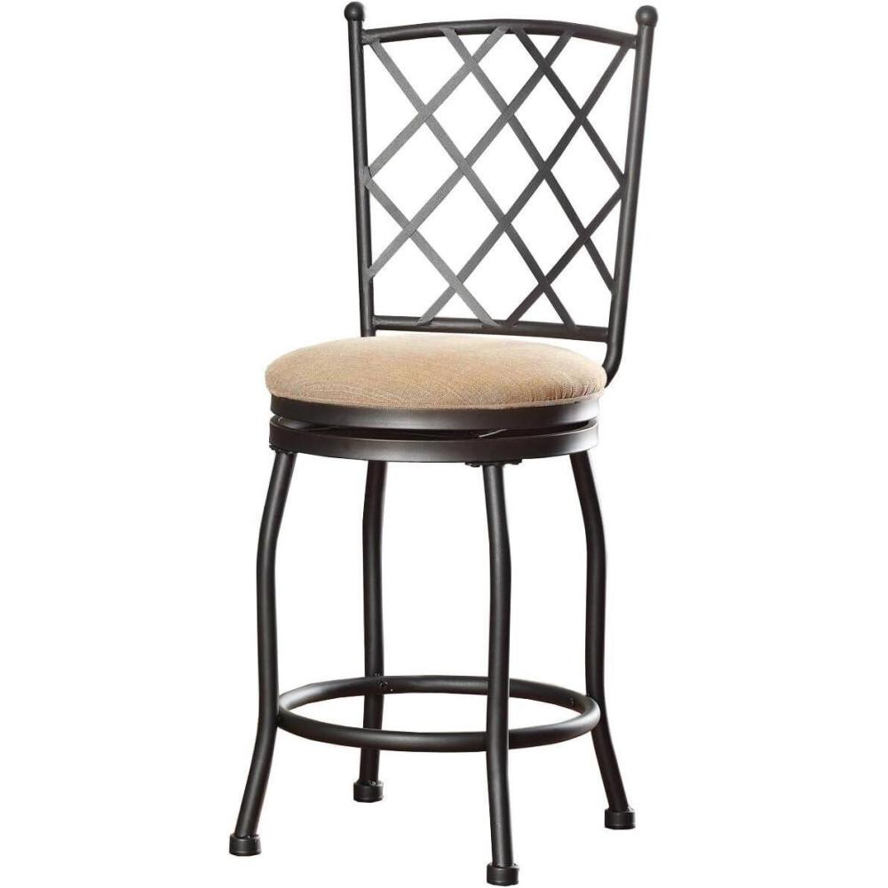 imageHomepop Home Decor Metal Counter Height Bar Stools 24 Bar Stools With Back Decorative Home Furniture TanTan