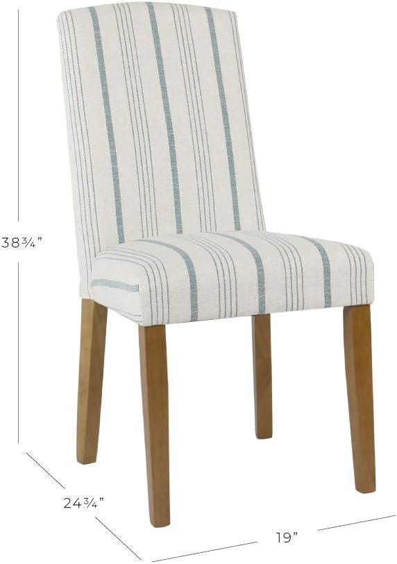 imageHomePop Parsons Classic Upholstered Accent Dining Chair Set of 2 Gray and CreamBlue Calypso Stripe