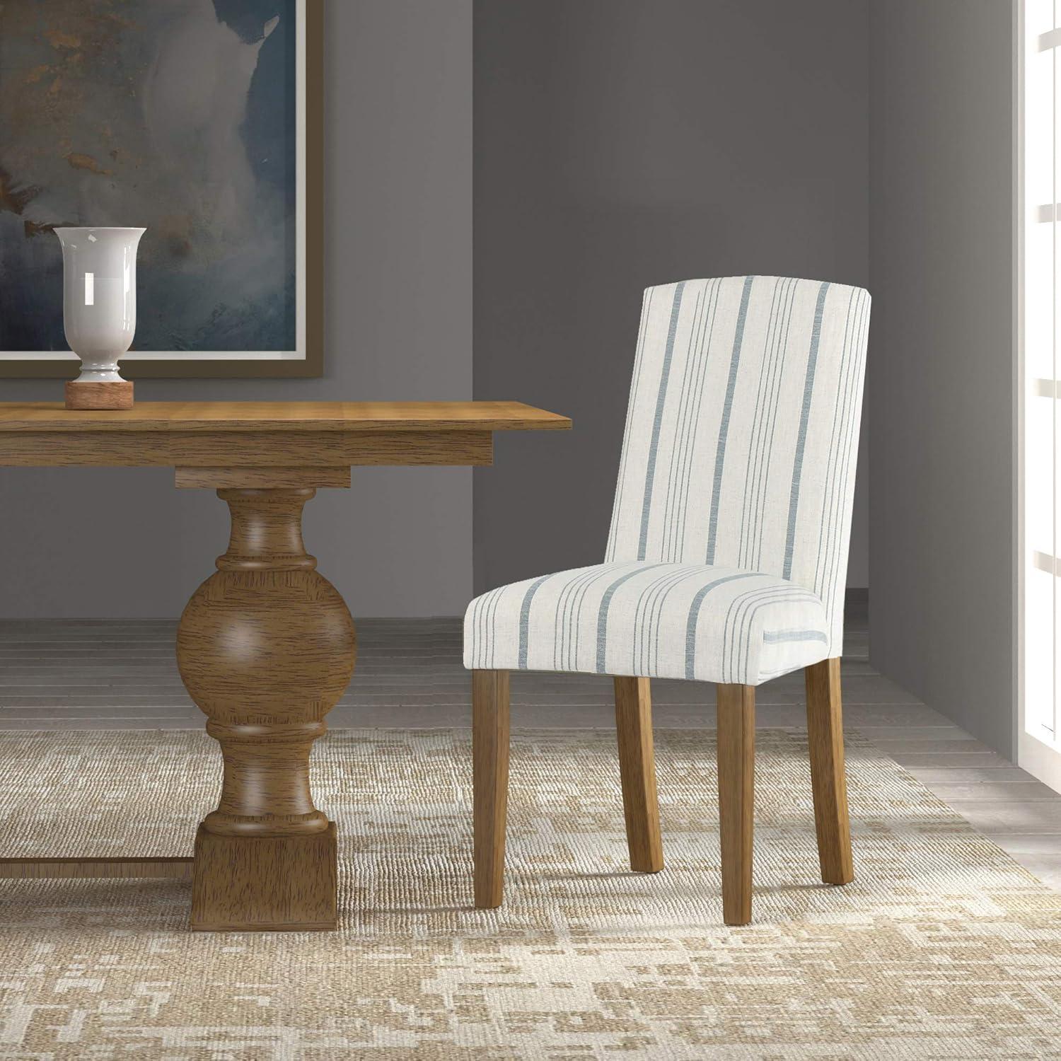 imageHomePop Parsons Classic Upholstered Accent Dining Chair Set of 2 Gray and CreamBlue Calypso Stripe