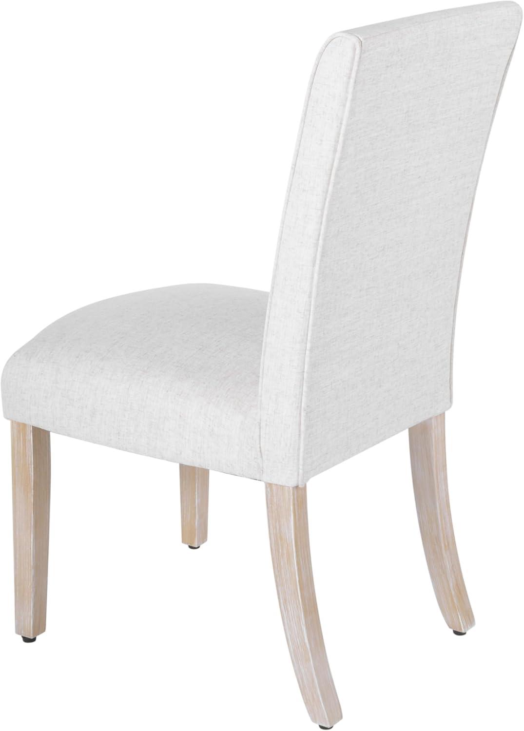 imageHomePop Parsons Classic Upholstered Accent Dining Chair Set of 2 Gray and CreamCream Textured Wovenset of 2
