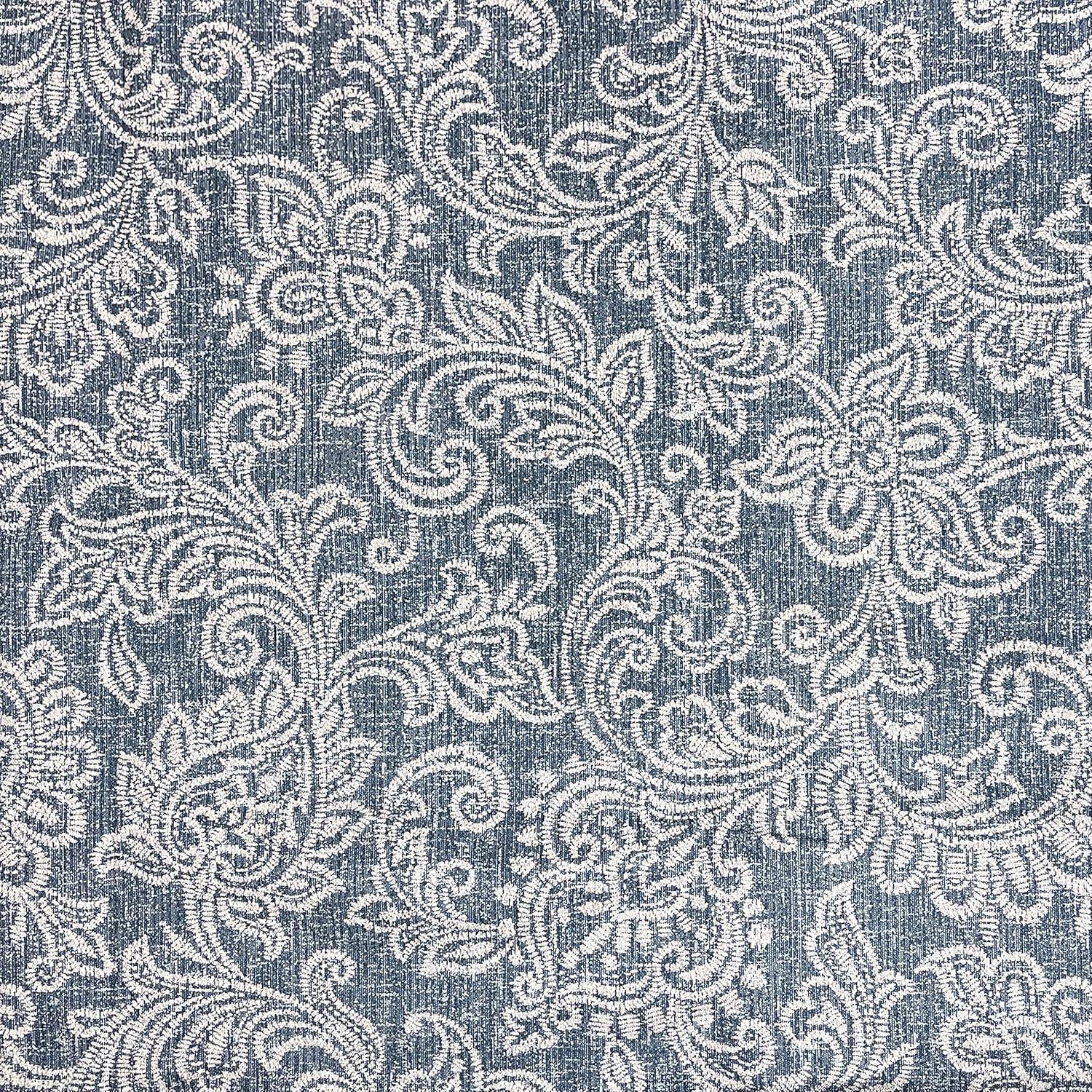 imageHomePop Parsons Classic Upholstered Accent Dining Chair Set of 2 Gray and CreamDenim Jacobean Print