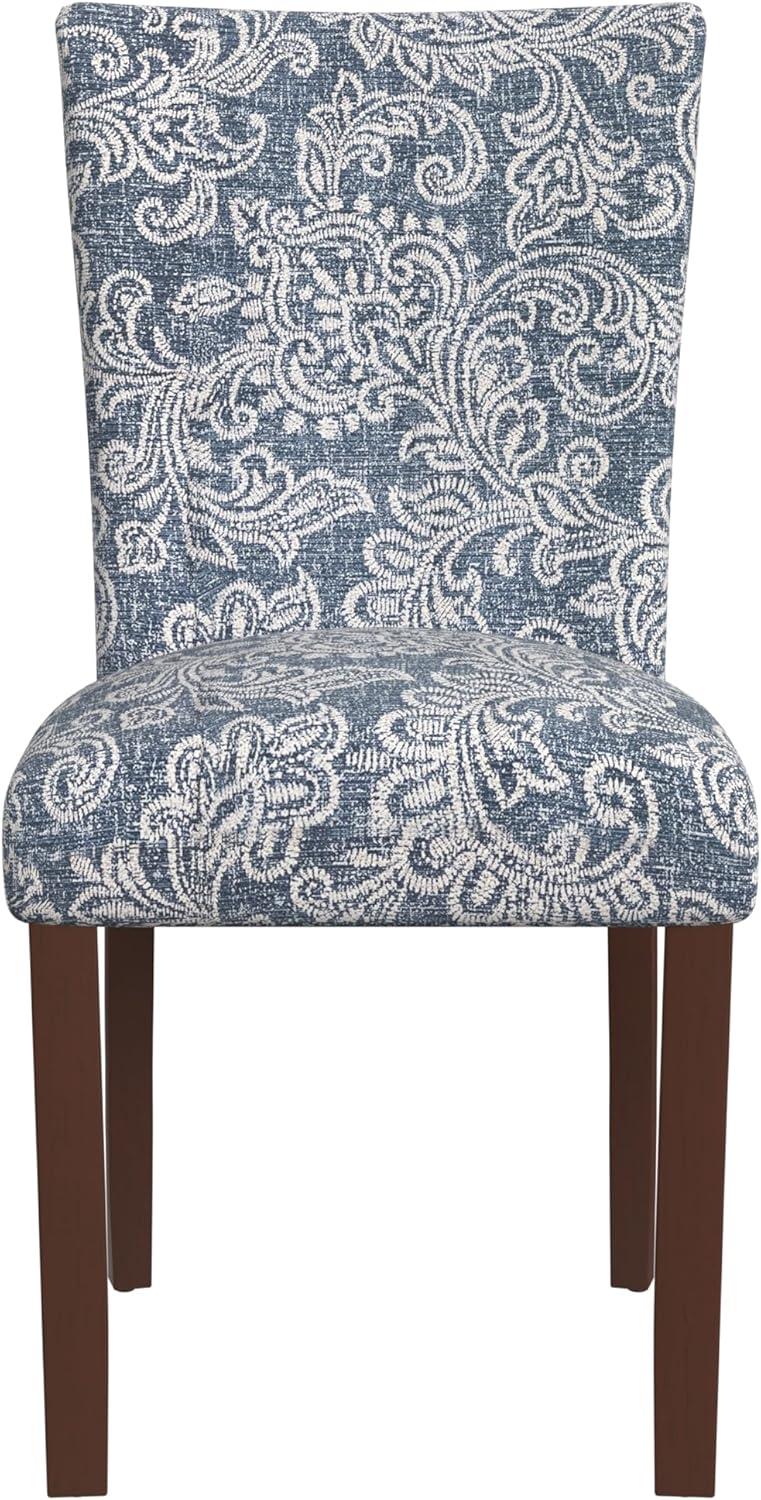 imageHomePop Parsons Classic Upholstered Accent Dining Chair Set of 2 Gray and CreamDenim Jacobean Print