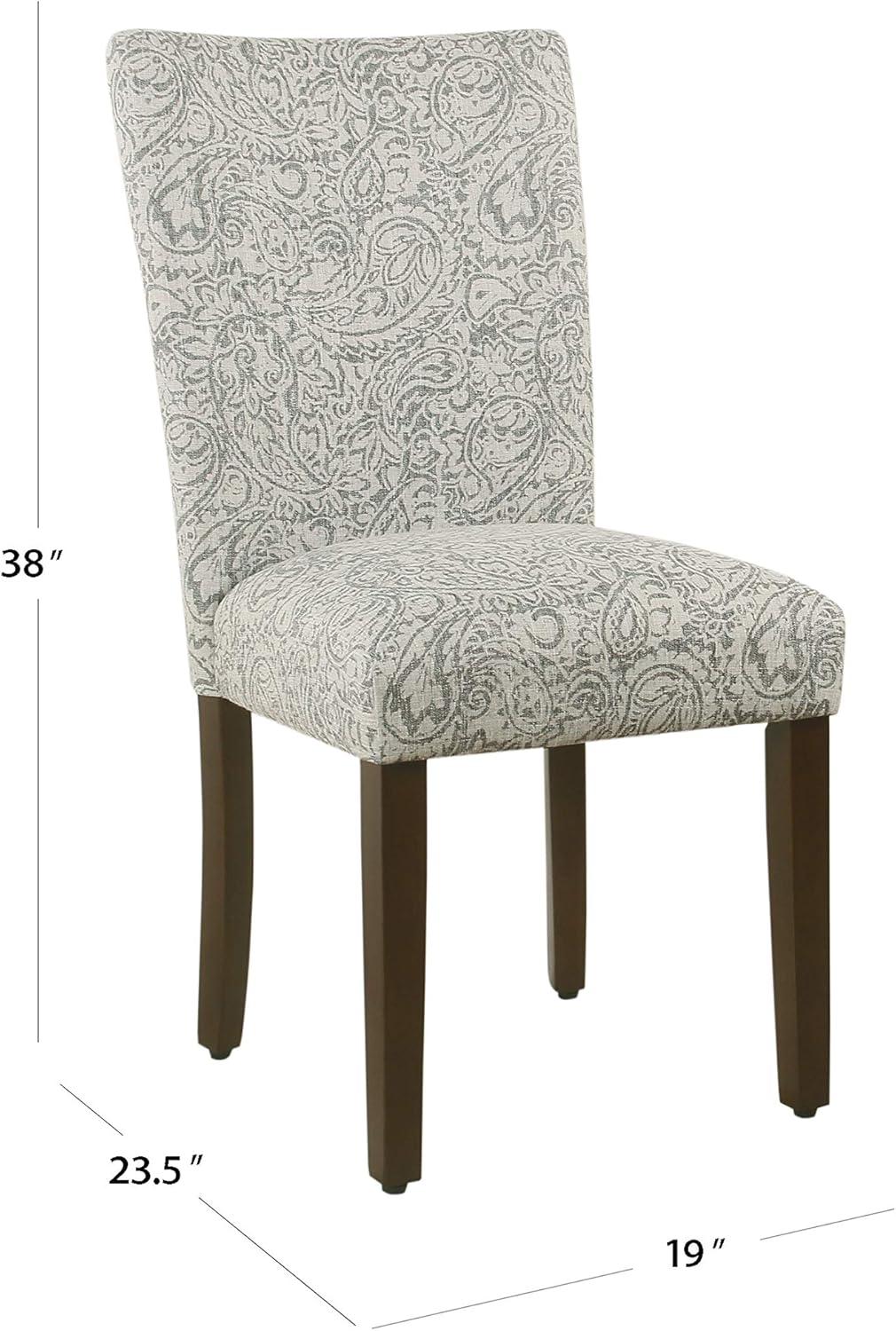 imageHomePop Parsons Classic Upholstered Accent Dining Chair Set of 2 Gray and CreamGrey Floral Tree Pattern