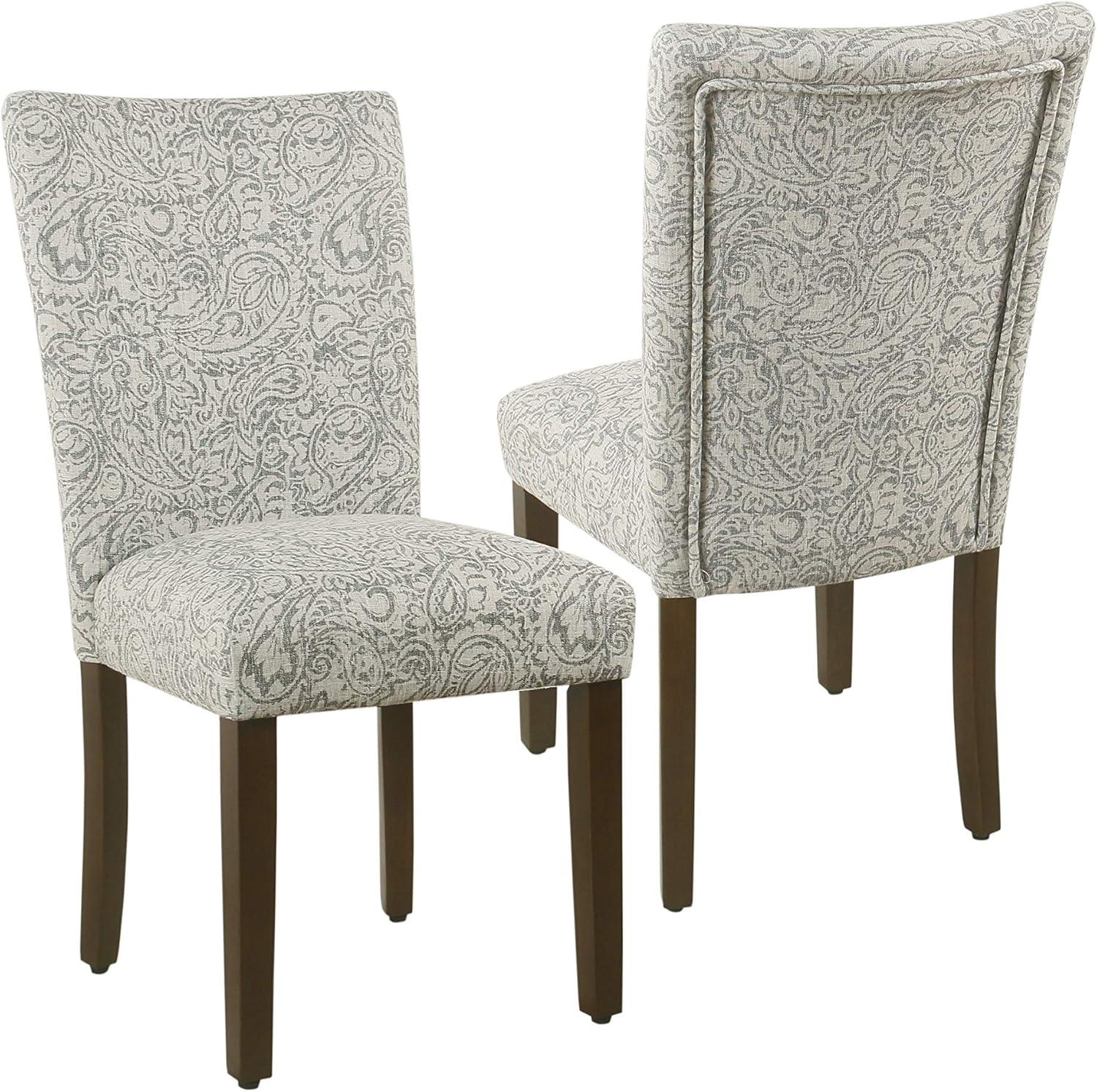imageHomePop Parsons Classic Upholstered Accent Dining Chair Set of 2 Gray and CreamGrey Floral Tree Pattern