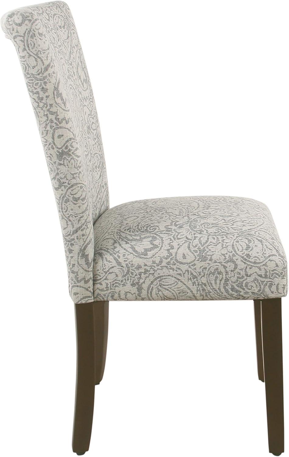 imageHomePop Parsons Classic Upholstered Accent Dining Chair Set of 2 Gray and CreamGrey Floral Tree Pattern