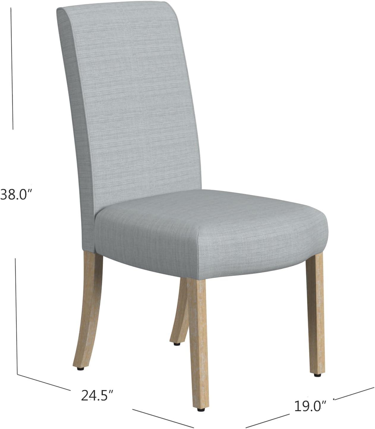 imageHomePop Parsons Classic Upholstered Accent Dining Chair Set of 2 Gray and CreamLight Gray Wovenset of 2