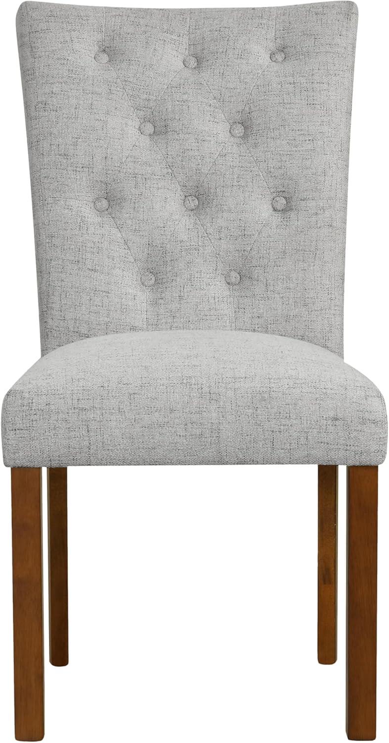imageHomePop Parsons Classic Upholstered Accent Dining Chair Set of 2 Gray and CreamPewte Gray Woven