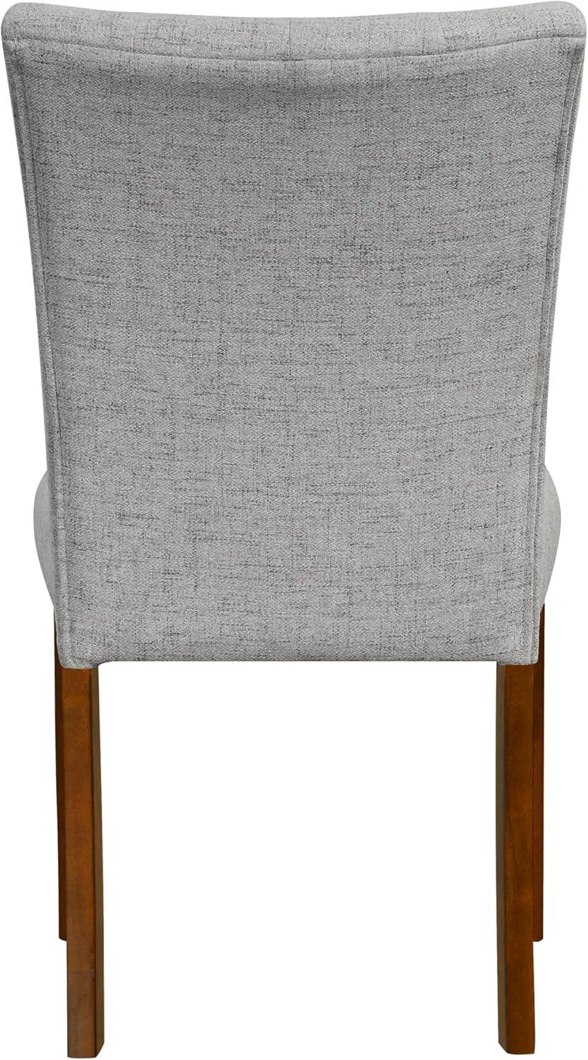 imageHomePop Parsons Classic Upholstered Accent Dining Chair Set of 2 Gray and CreamPewte Gray Woven