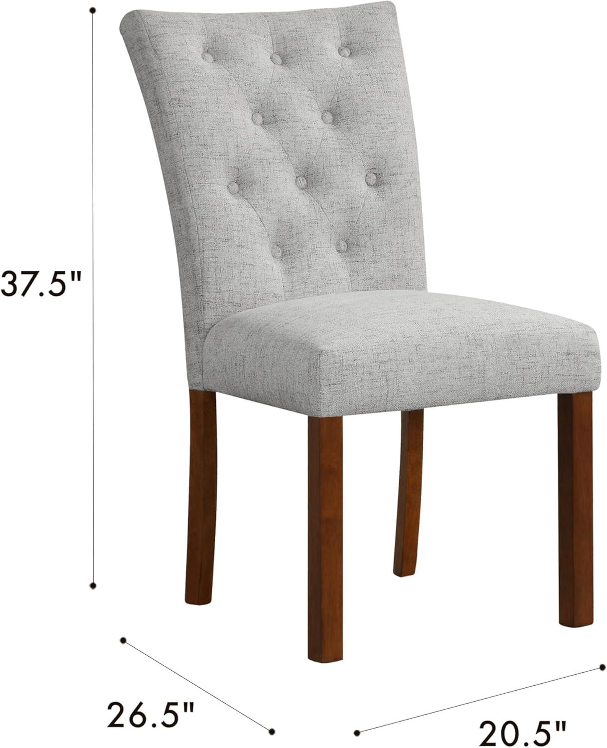 imageHomePop Parsons Classic Upholstered Accent Dining Chair Set of 2 Gray and CreamPewte Gray Woven