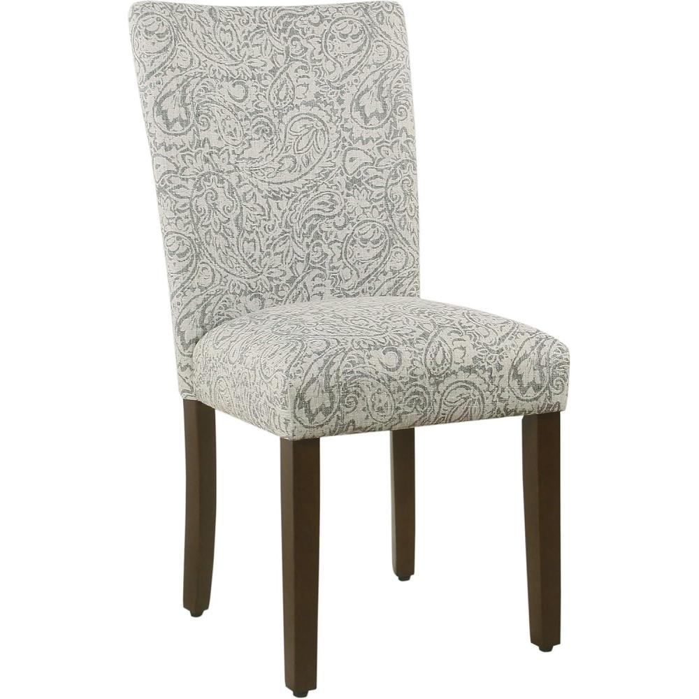 imageHomePop Parsons Classic Upholstered Accent Dining Chair Set of 2 Gray and CreamGrey Floral Tree Pattern