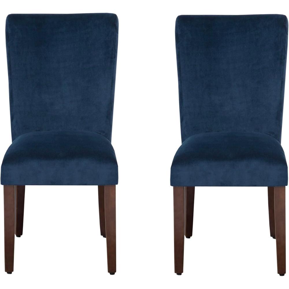 imageHomePop Parsons Classic Upholstered Accent Dining Chair Set of 2 Gray and CreamNavy Velvet