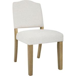 HomePop Parsons Classic Upholstered Accent Dining Chair, Set of 2, Gray and Cream(Cream Woven)