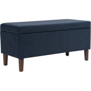 HomePop Malmo Decorative Storage Bench -Blue Velvet(Blue Velvet)