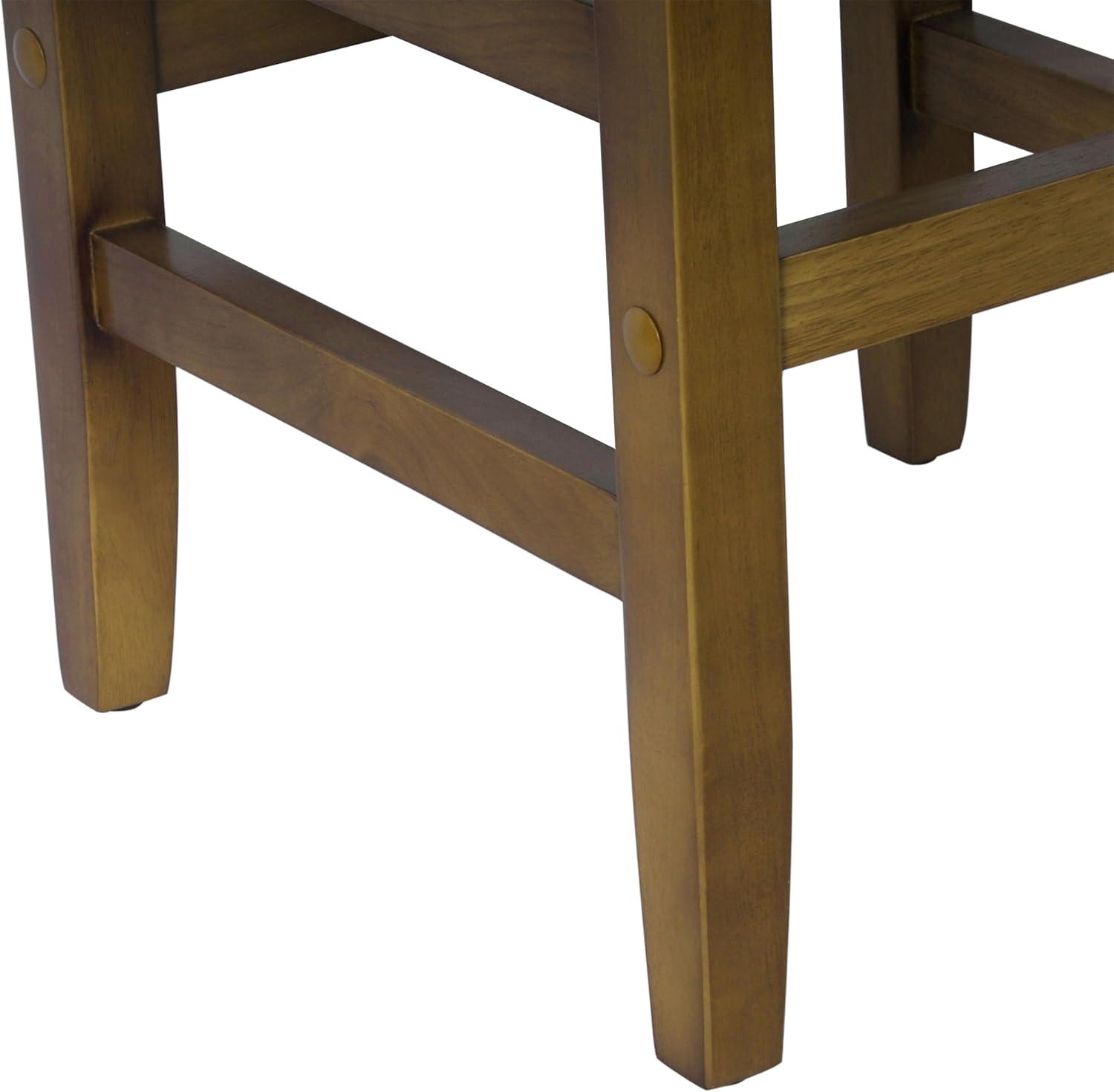 imageHomepop Home Decor Classic OpenBack Counter Height Barstool Square 24 Inch Bar Stools with Domed Cushion Brown Window Pane PrintBrown Window Pane Print
