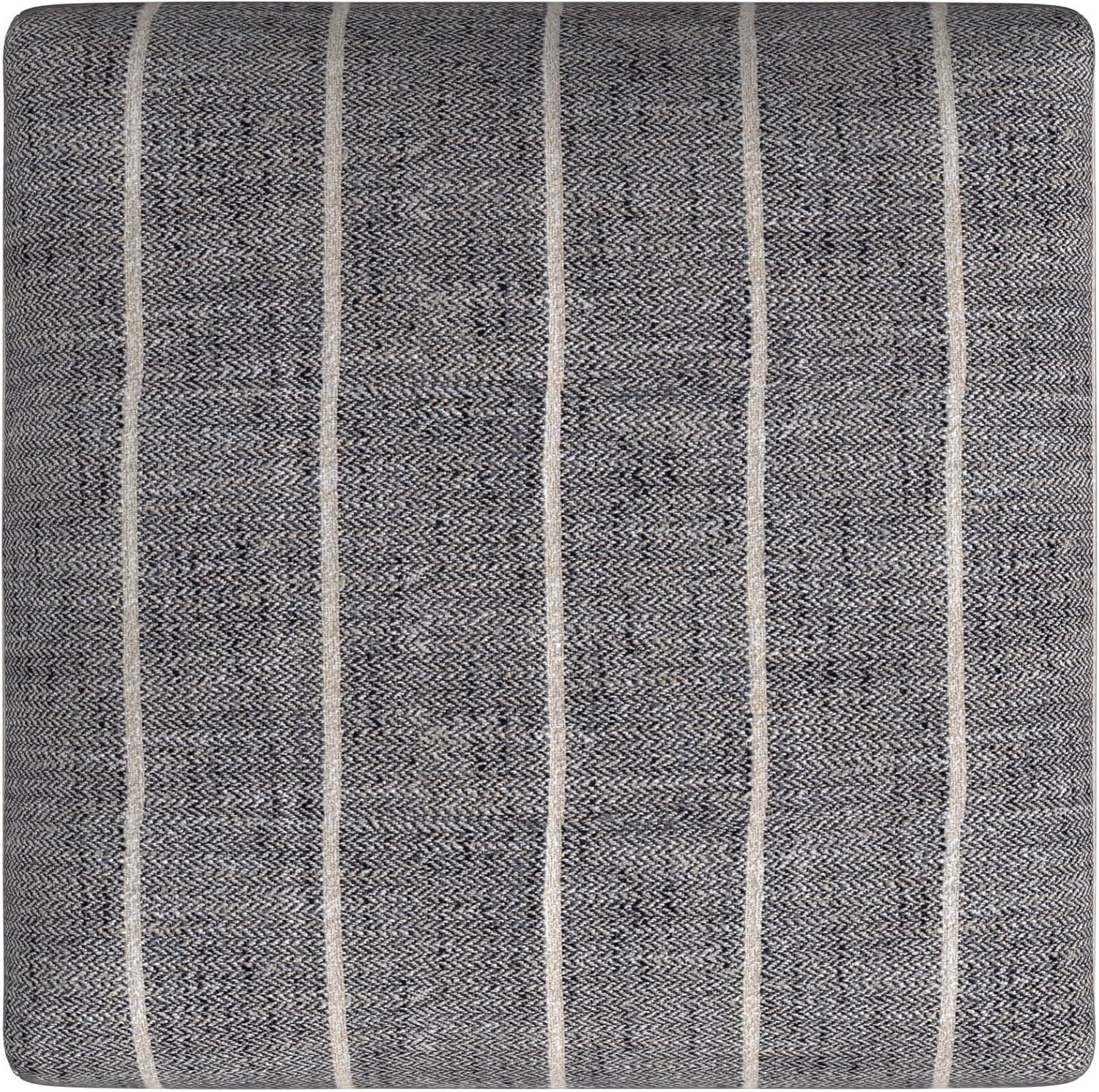 imageHomepop Home Decor Classic OpenBack Counter Height Barstool Square 24 Inch Bar Stools with Domed Cushion Brown Window Pane PrintMidnight Gray Woven Stripe