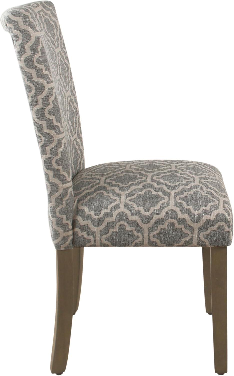 imageHomePop Classic Parsons Dining Chair Pack of 2 Brown Jacobean PrintAsh Grey Geometric