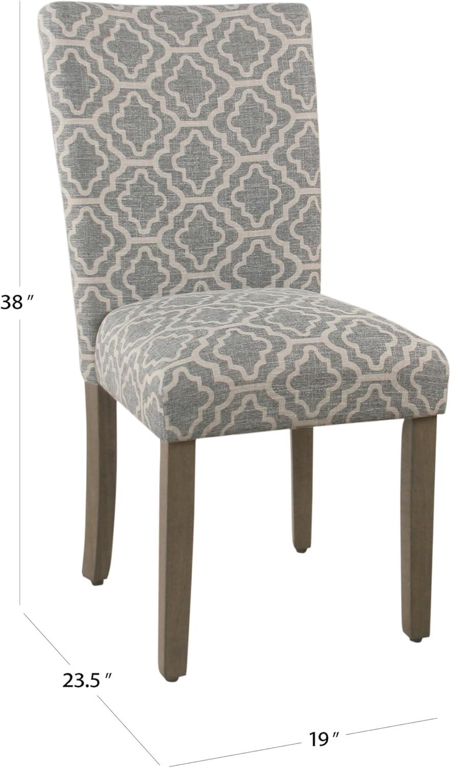 imageHomePop Classic Parsons Dining Chair Pack of 2 Brown Jacobean PrintAsh Grey Geometric