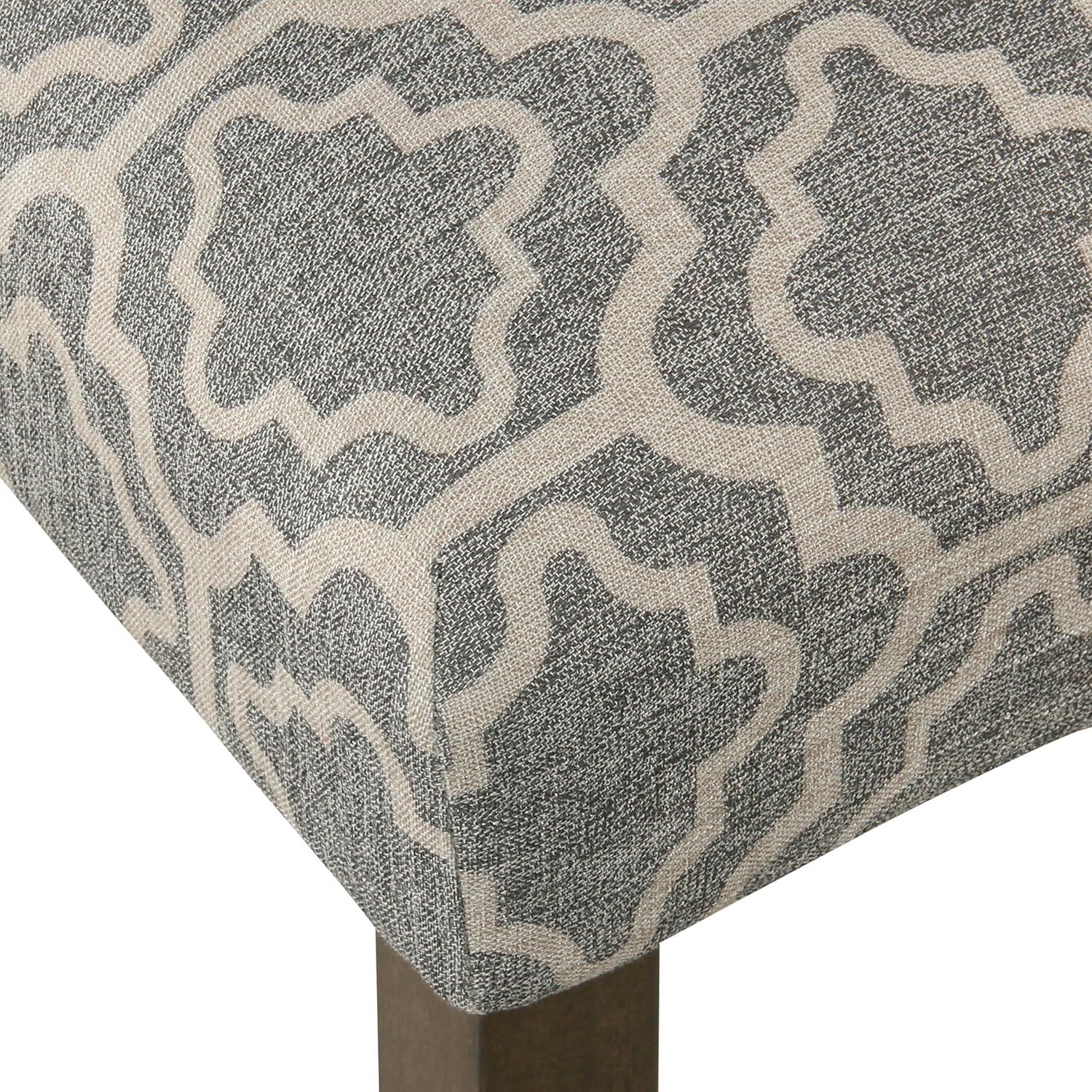 imageHomePop Classic Parsons Dining Chair Pack of 2 Brown Jacobean PrintAsh Grey Geometric