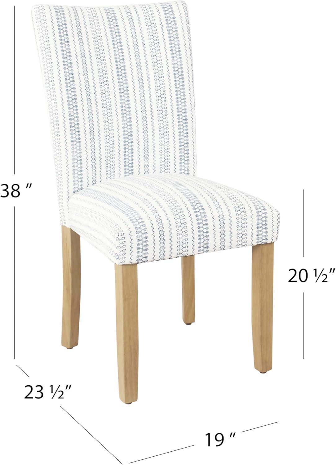 imageHomePop Classic Parsons Dining Chair Pack of 2 Brown Jacobean PrintBlue Farmhouse Stripe