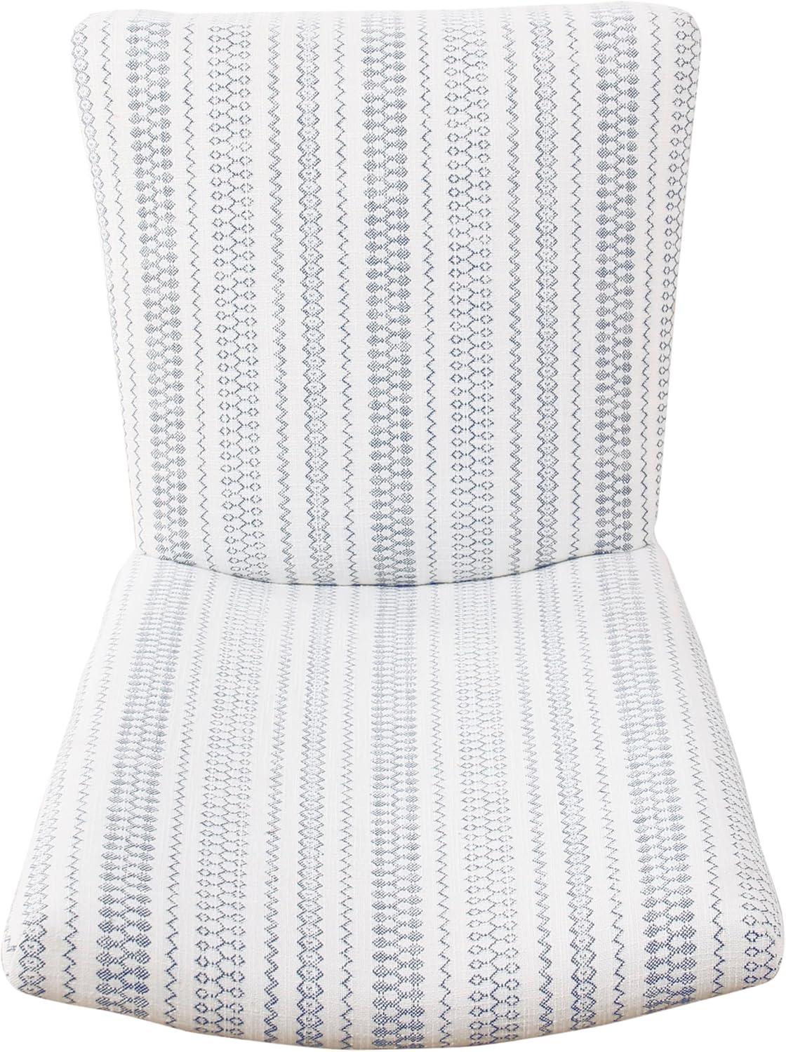imageHomePop Classic Parsons Dining Chair Pack of 2 Brown Jacobean PrintBlue Farmhouse Stripe