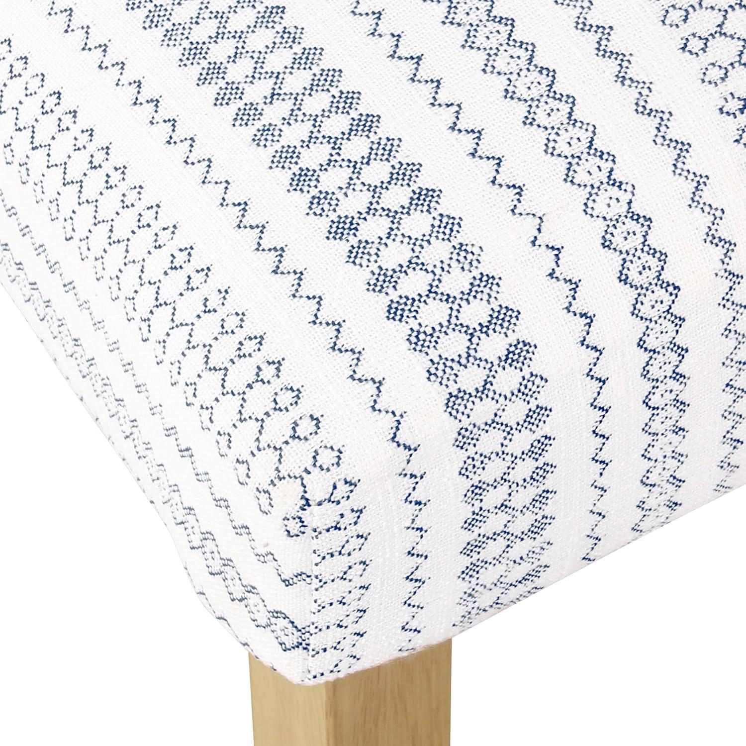 imageHomePop Classic Parsons Dining Chair Pack of 2 Brown Jacobean PrintBlue Farmhouse Stripe