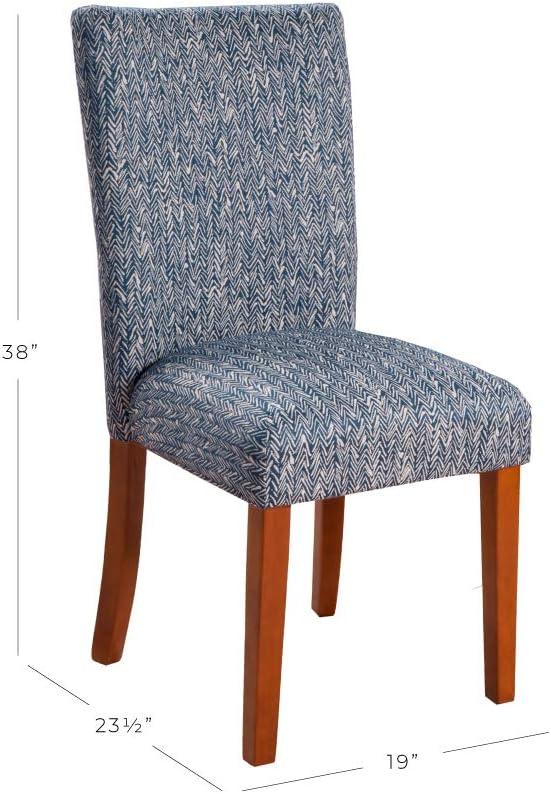imageHomePop Classic Parsons Dining Chair Pack of 2 Brown Jacobean PrintBlue Woven