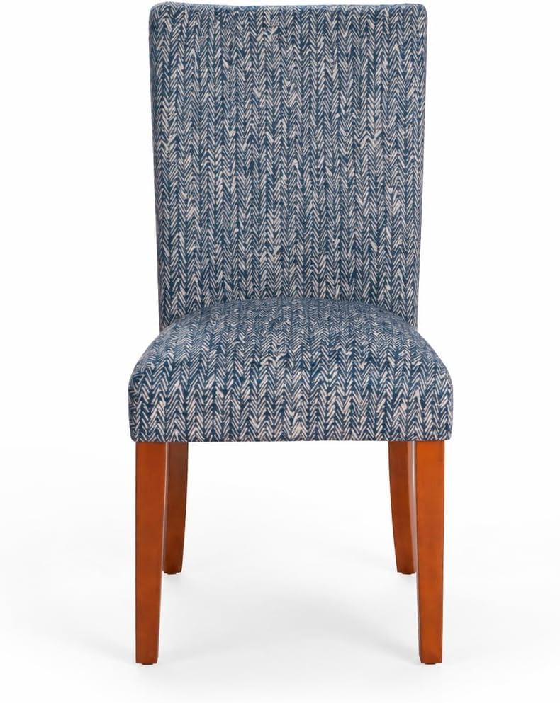 imageHomePop Classic Parsons Dining Chair Pack of 2 Brown Jacobean PrintBlue Woven