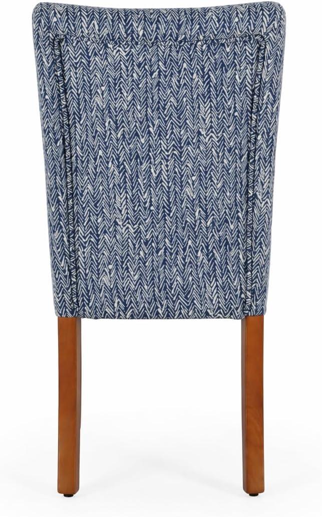 imageHomePop Classic Parsons Dining Chair Pack of 2 Brown Jacobean PrintBlue Woven